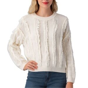 AKAIV Fuzzy Fringe Oversize Sweater